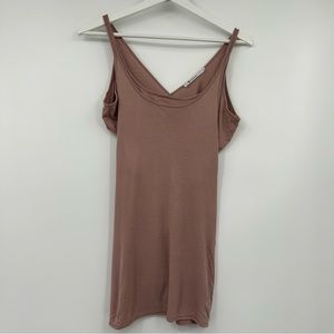 T Alexander Wang Layered Tank with Bralette Taupe Brown Women’s Small